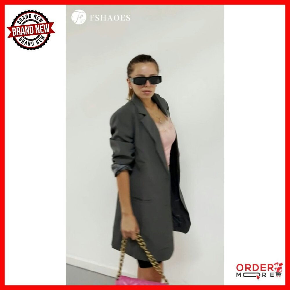 Oversized Blazer Jacket Lapel Button Down Polyest… - image 5